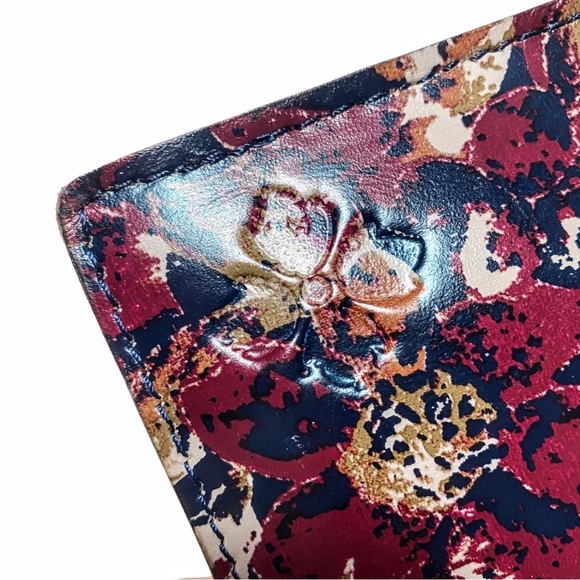 Patricia Nash "Scarlet Bloom" Leather Apricale Crossbody Bag With Dust Bag - Picture 12 of 16